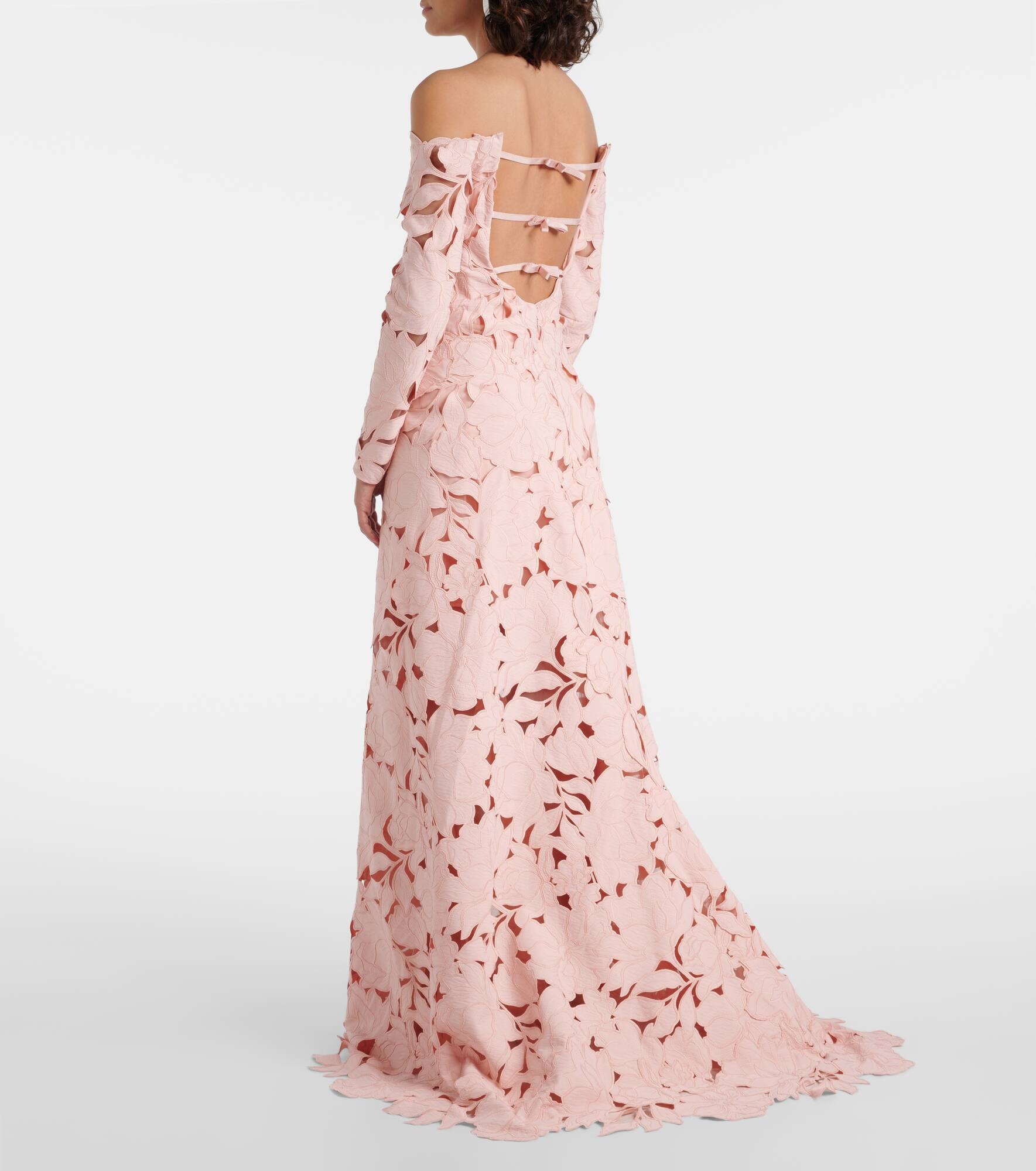 Kasia floral off-shoulder lace gown - 3