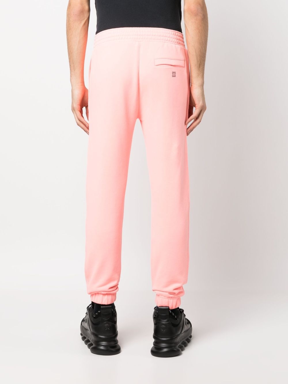 logo-embroidered cotton track pants - 4