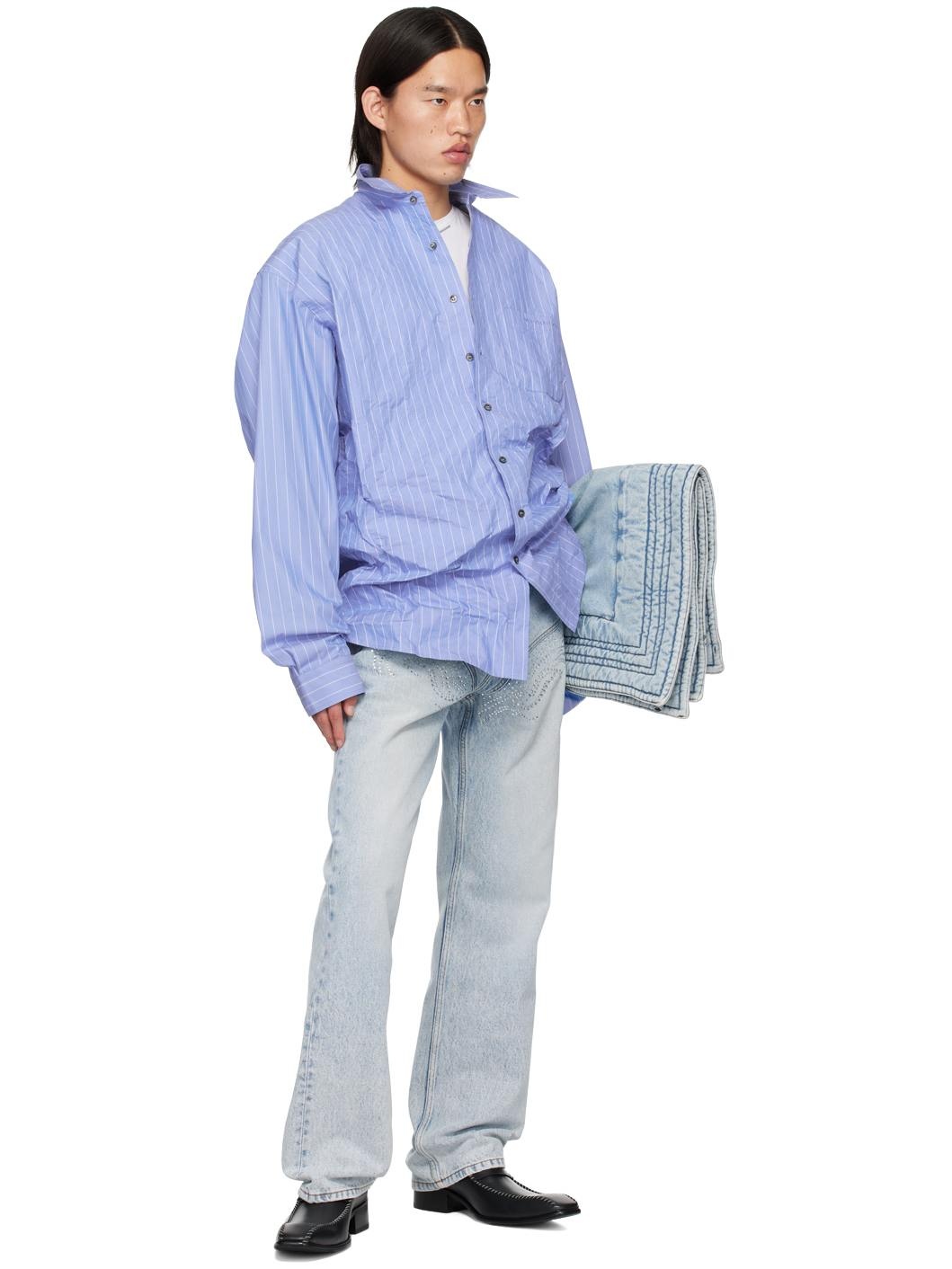 SSENSE Exclusive Blue Crystal Jeans - 4