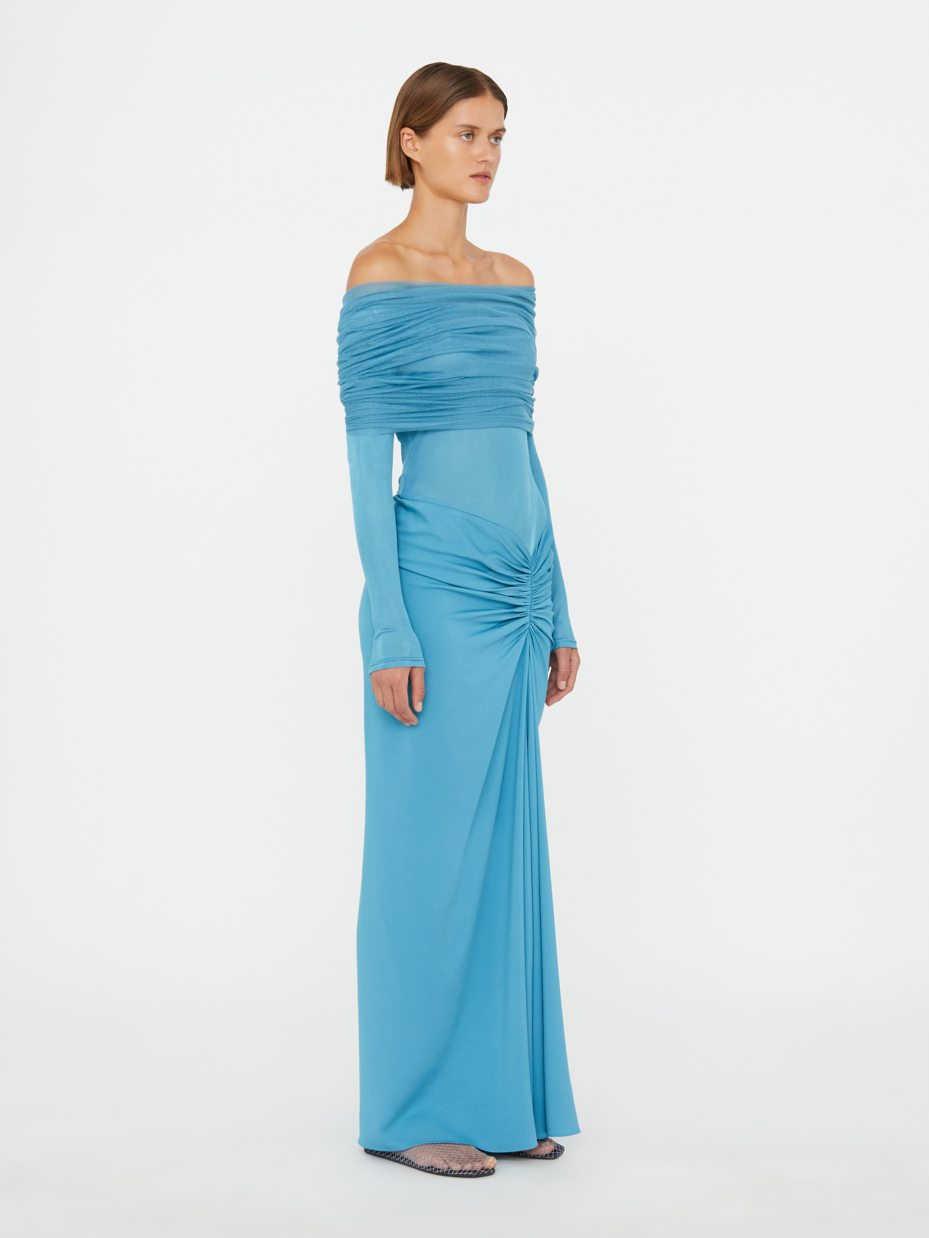 Sonora Veiled Long Sleeve Ruched Dress - 3