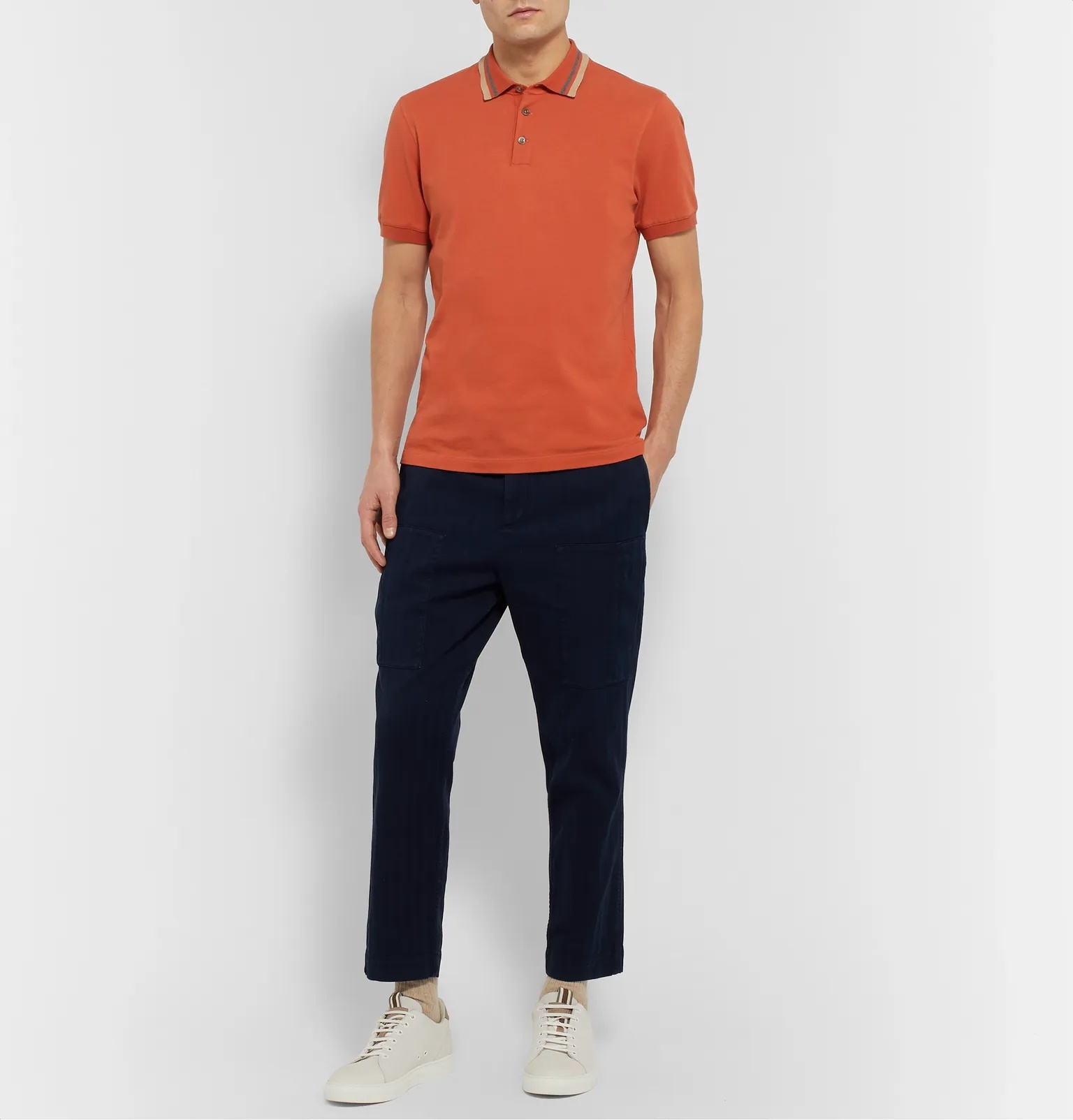 Slim-Fit Contrast-Tipped Cotton-Piqué Polo Shirt - 2