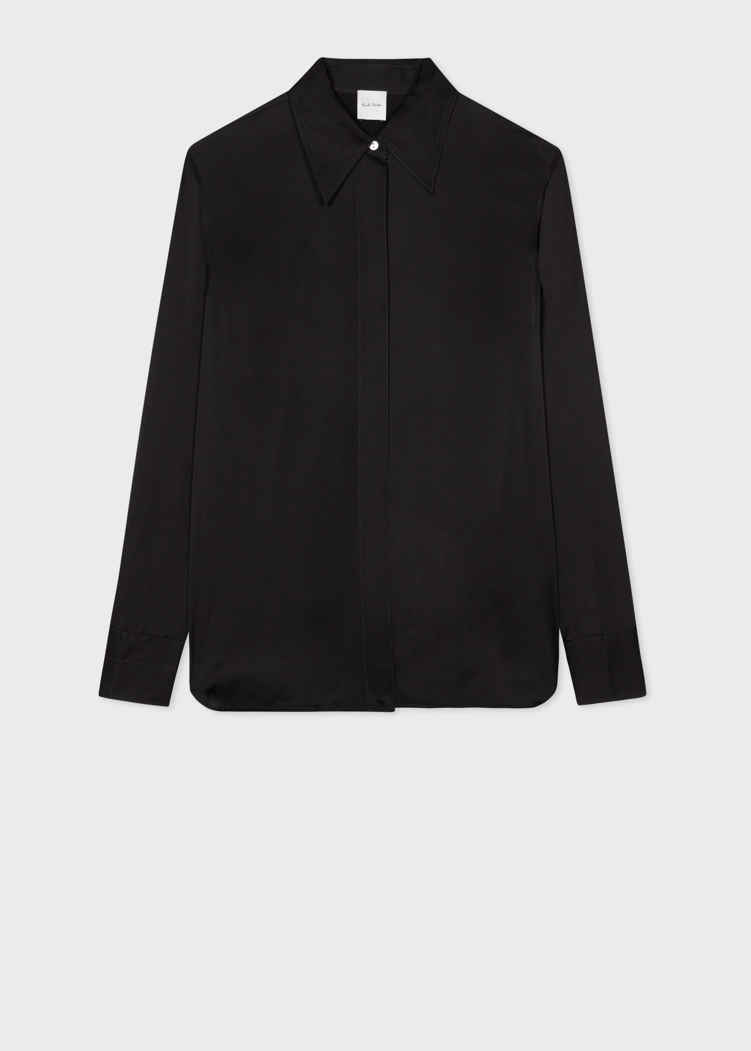 Satin Long-Sleeve Shirt - 1