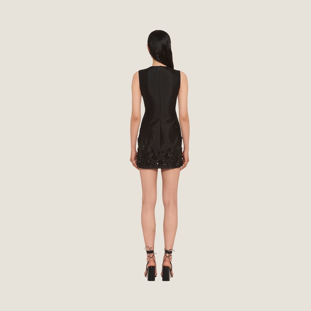 Embroidered silk and wool mini-dress - 2