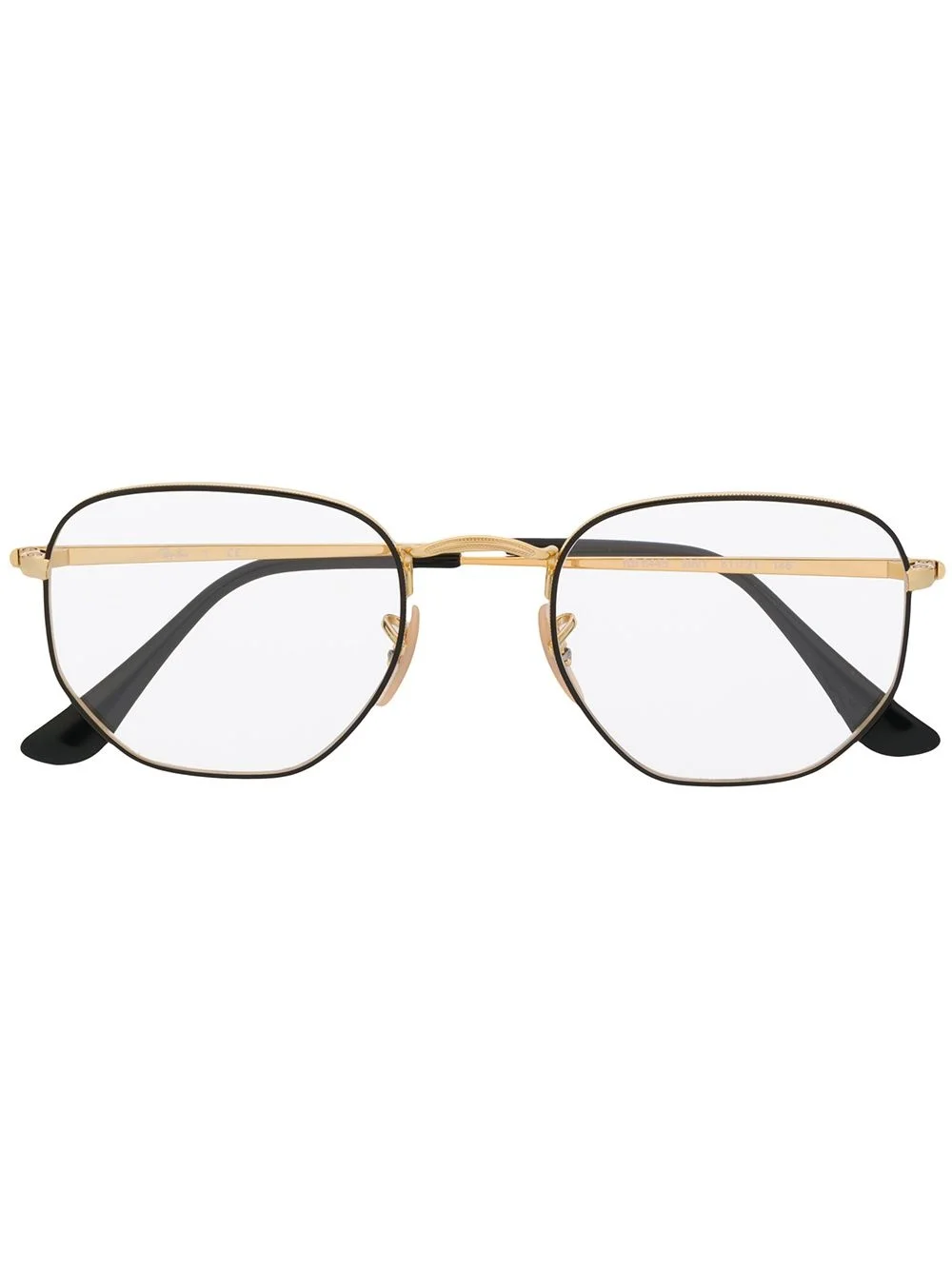 two-tone hexagonal frame glasses - 1