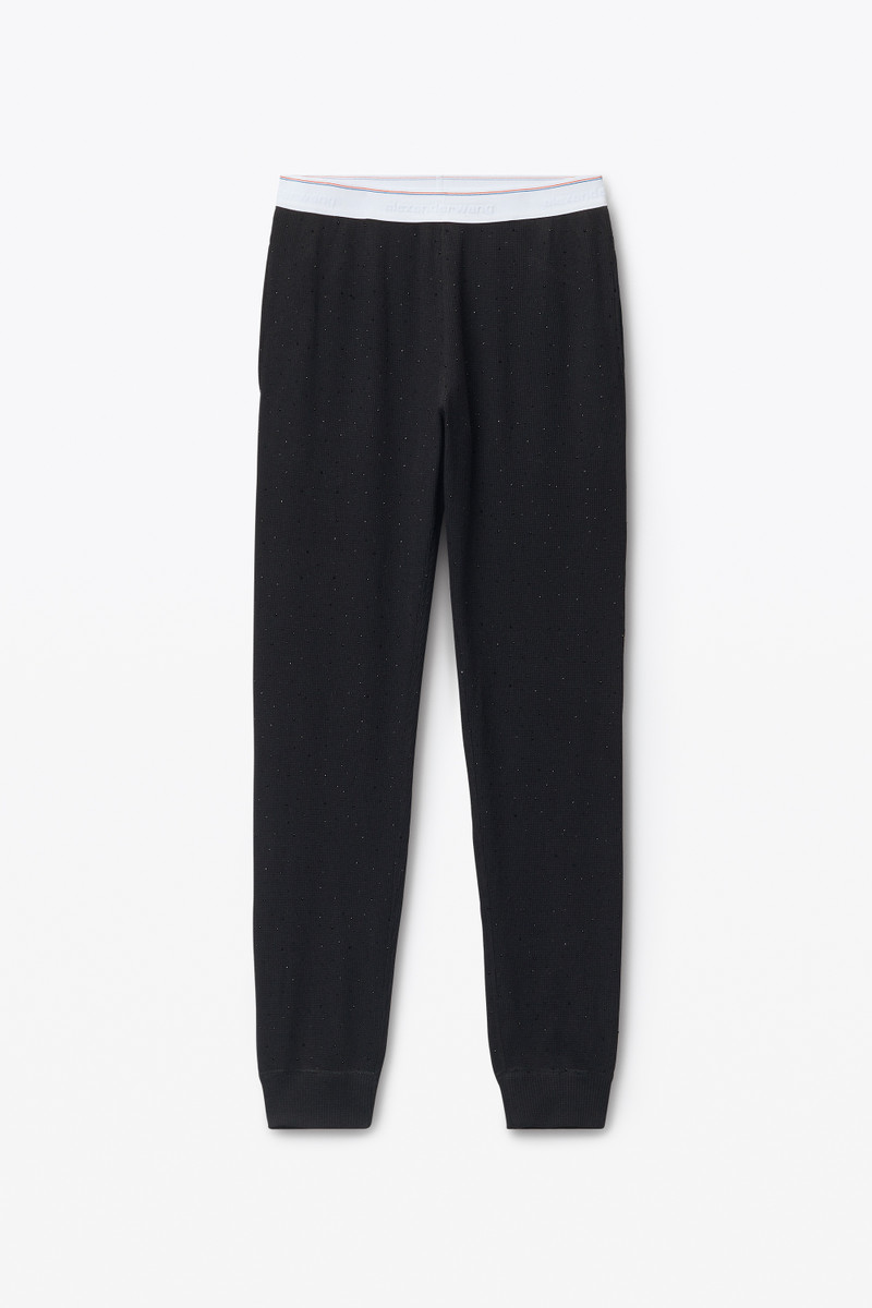 Crystal Hotfix Jogger Pant in Waffle Knit 1
