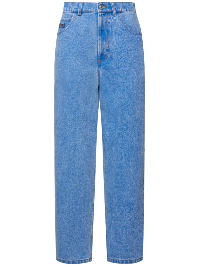 Denim mid rise straight jeans - 1