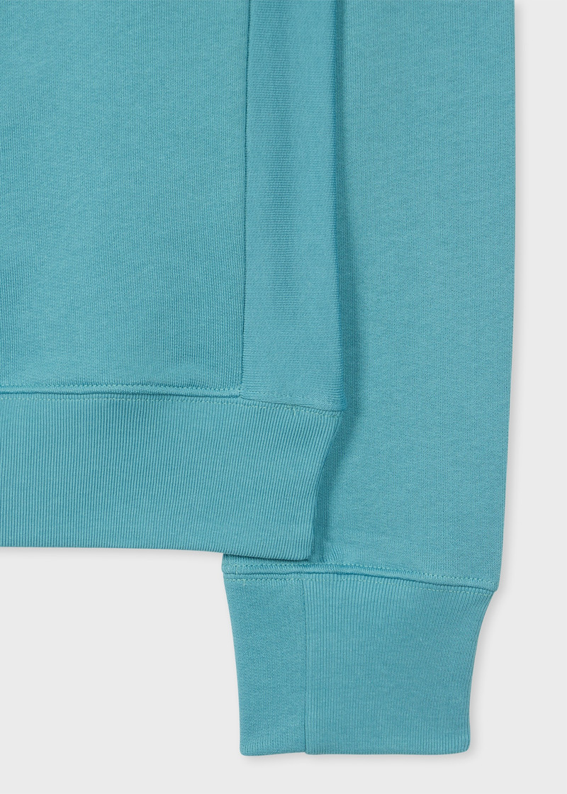 Paul Smith Teal Blue Organic Cotton 'Zebra' Badge Sweatshirt outlook