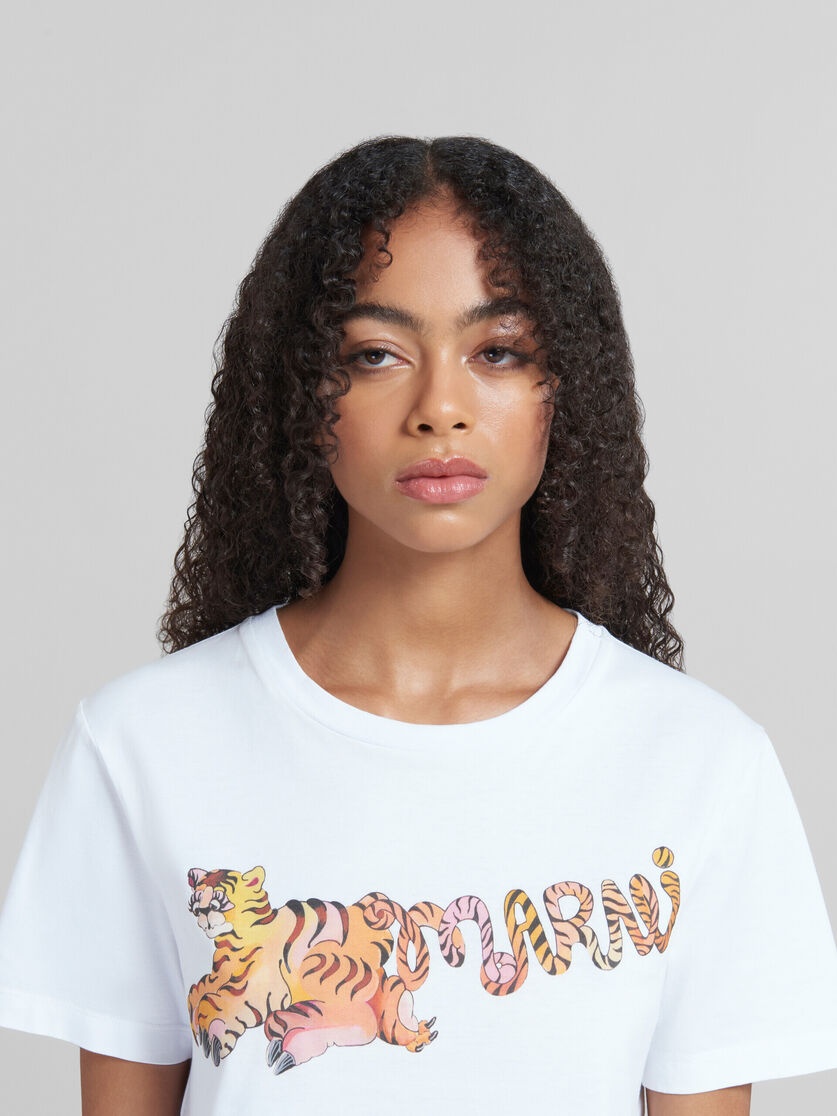 WHITE ORGANIC JERSEY REGULAR-FIT T-SHIRT WITH PRINT - 4