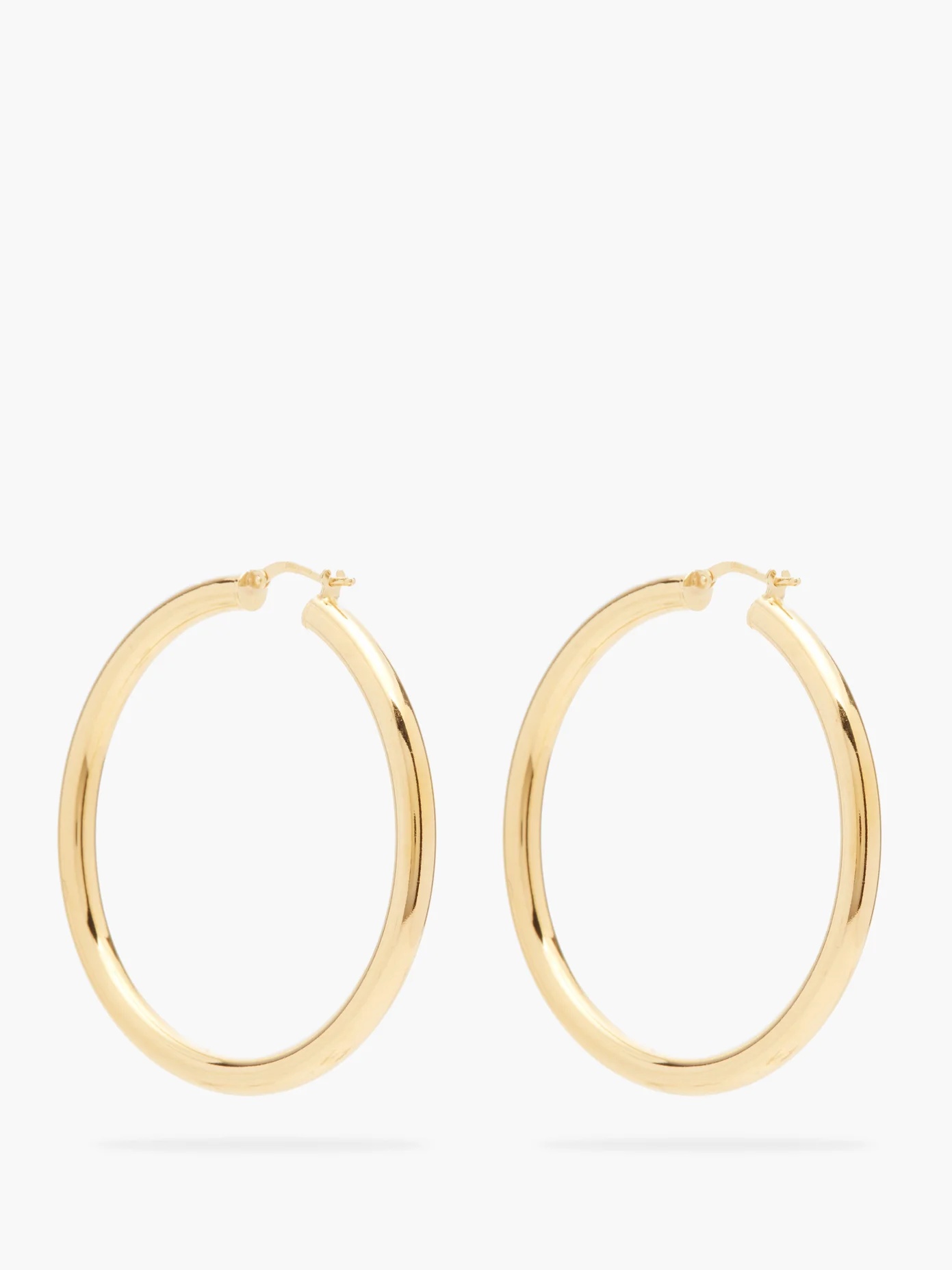 Hoop 18kt gold-plated sterling-silver earrings - 5