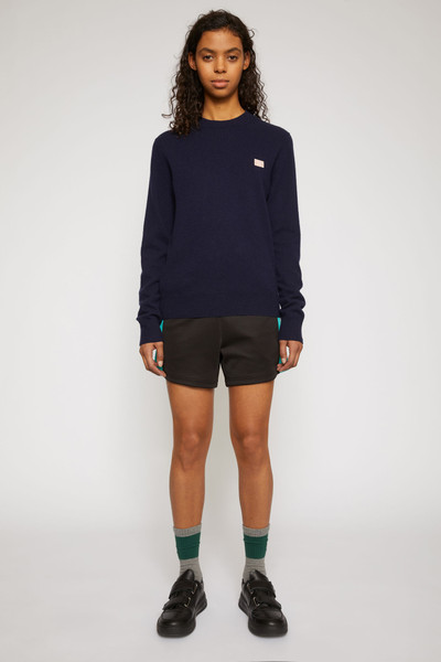 Acne Studios Wool crew neck sweater navy/pink outlook