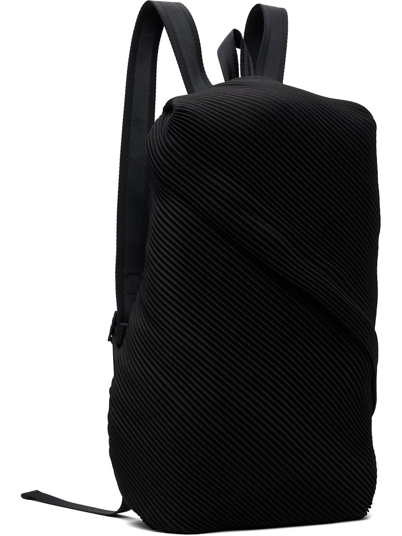 Pleats Please Issey Miyake Black Bias Pleats Backpack outlook