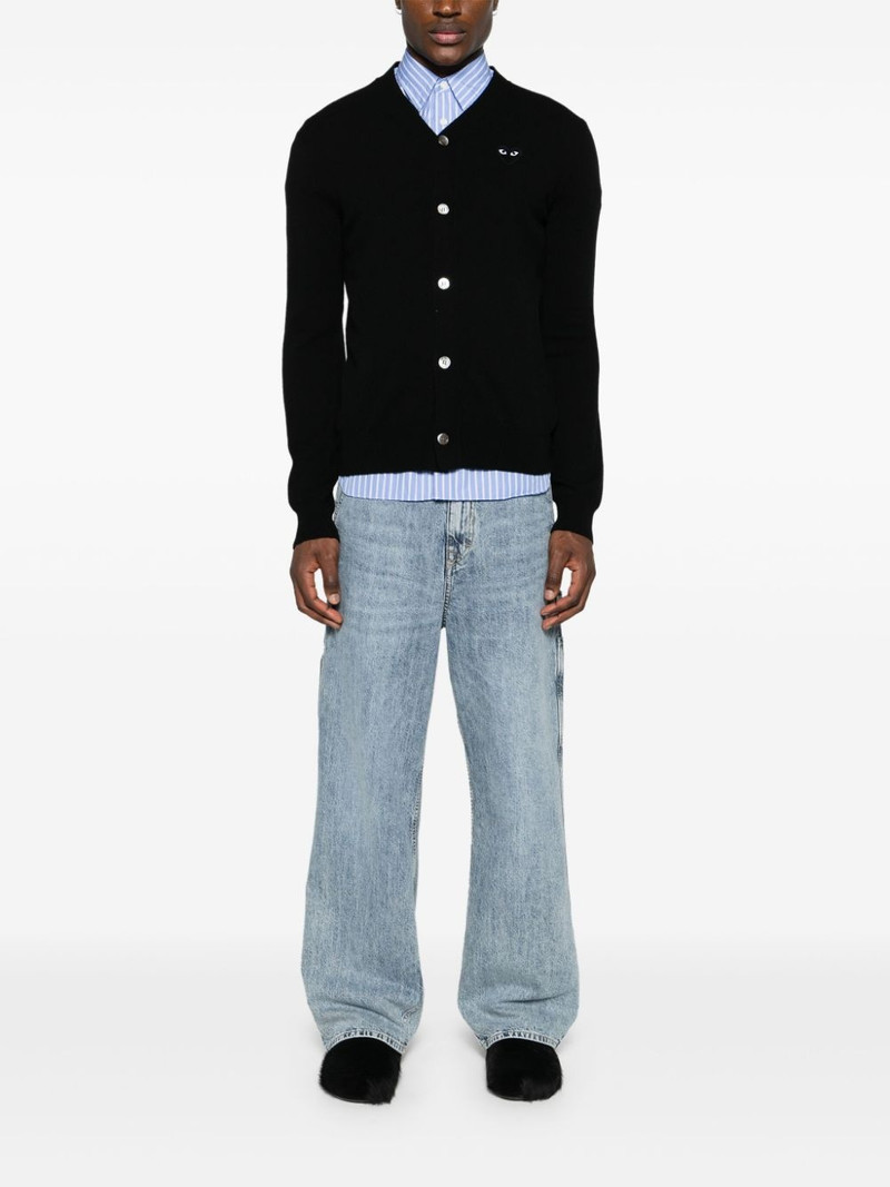 Comme des Garçons PLAY heart-patch wool cardigan outlook