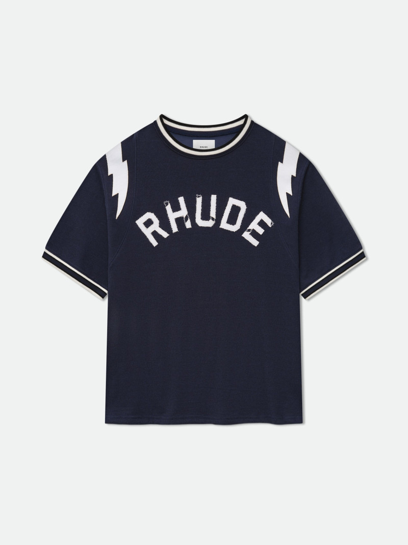 RHUDE LIGHTNING RINGER JERSEY TEE 1
