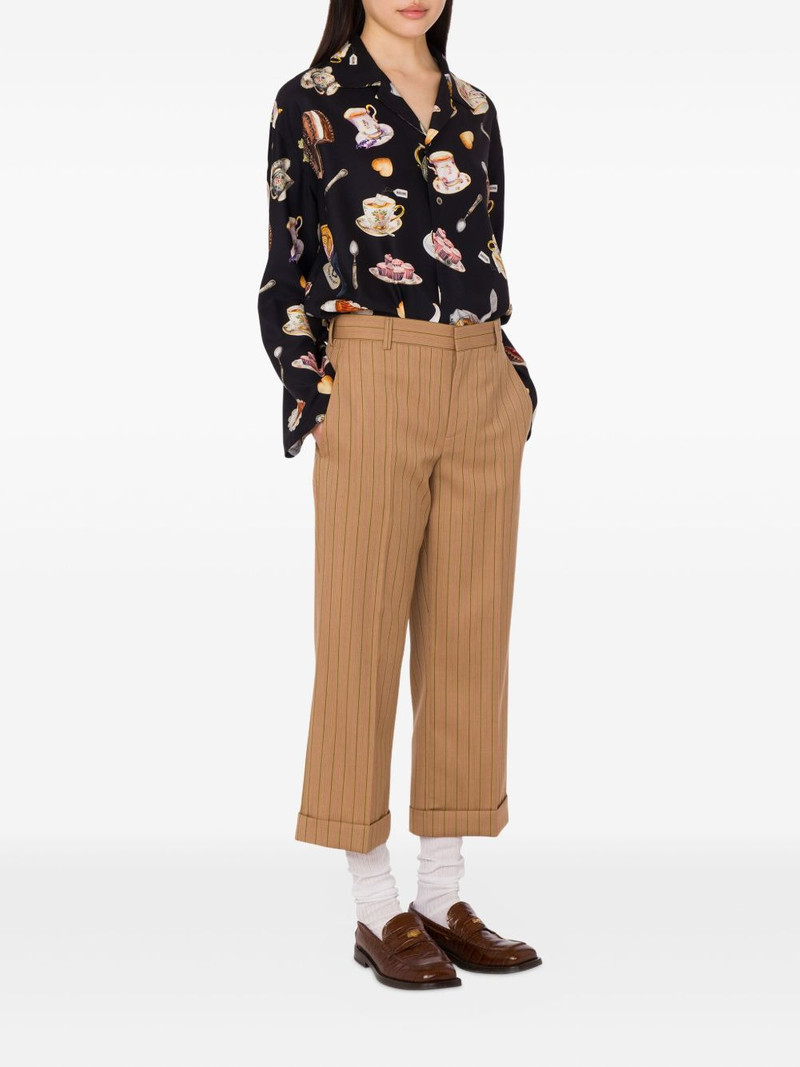 Moschino pinstripe cropped trousers outlook