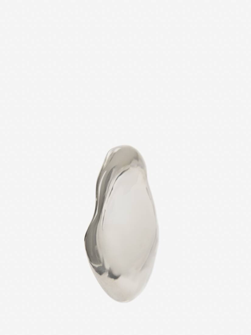 Women's Molten Oversized Earrings in Antique Silver - 4