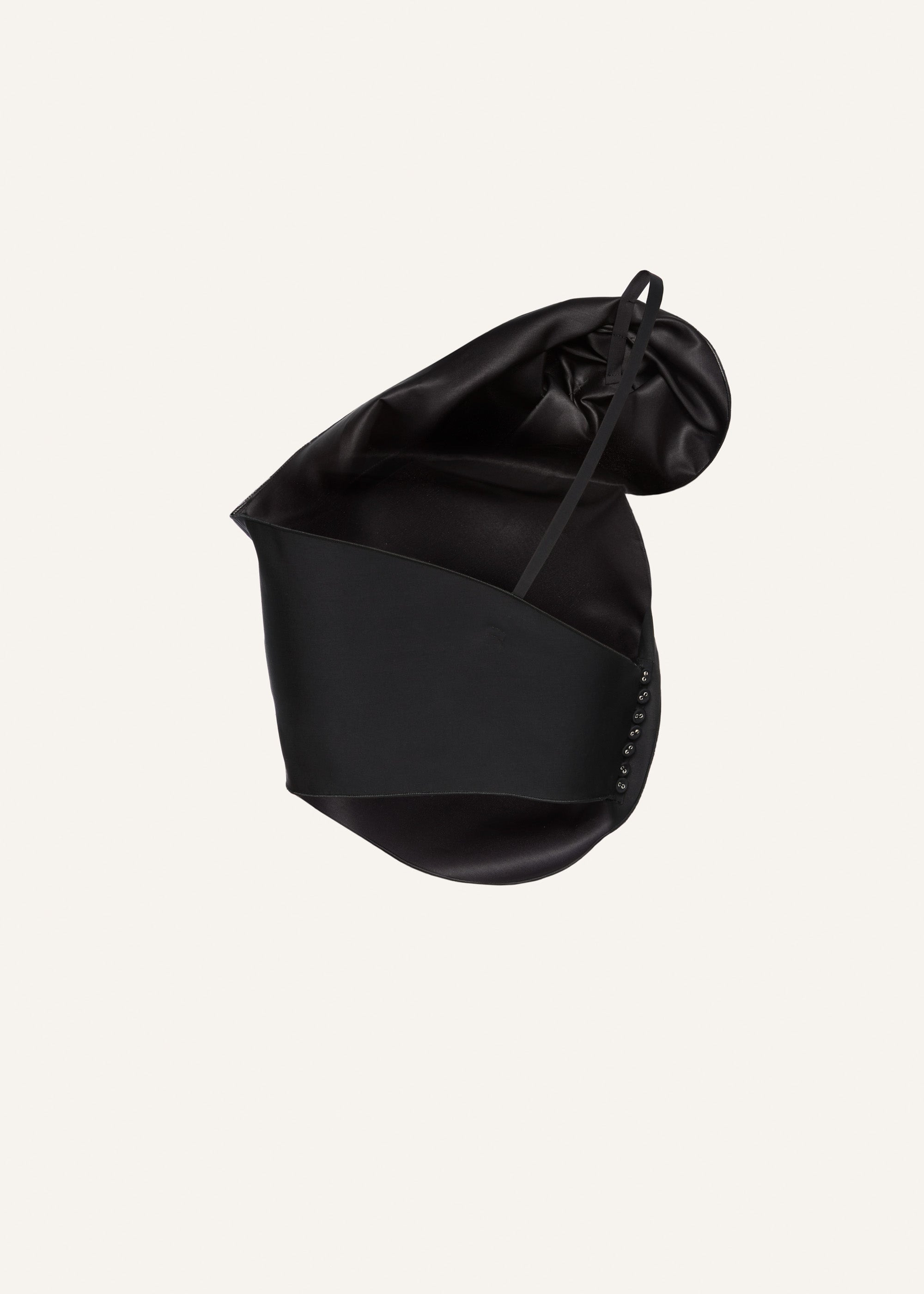 One shoulder draped top in black - 2