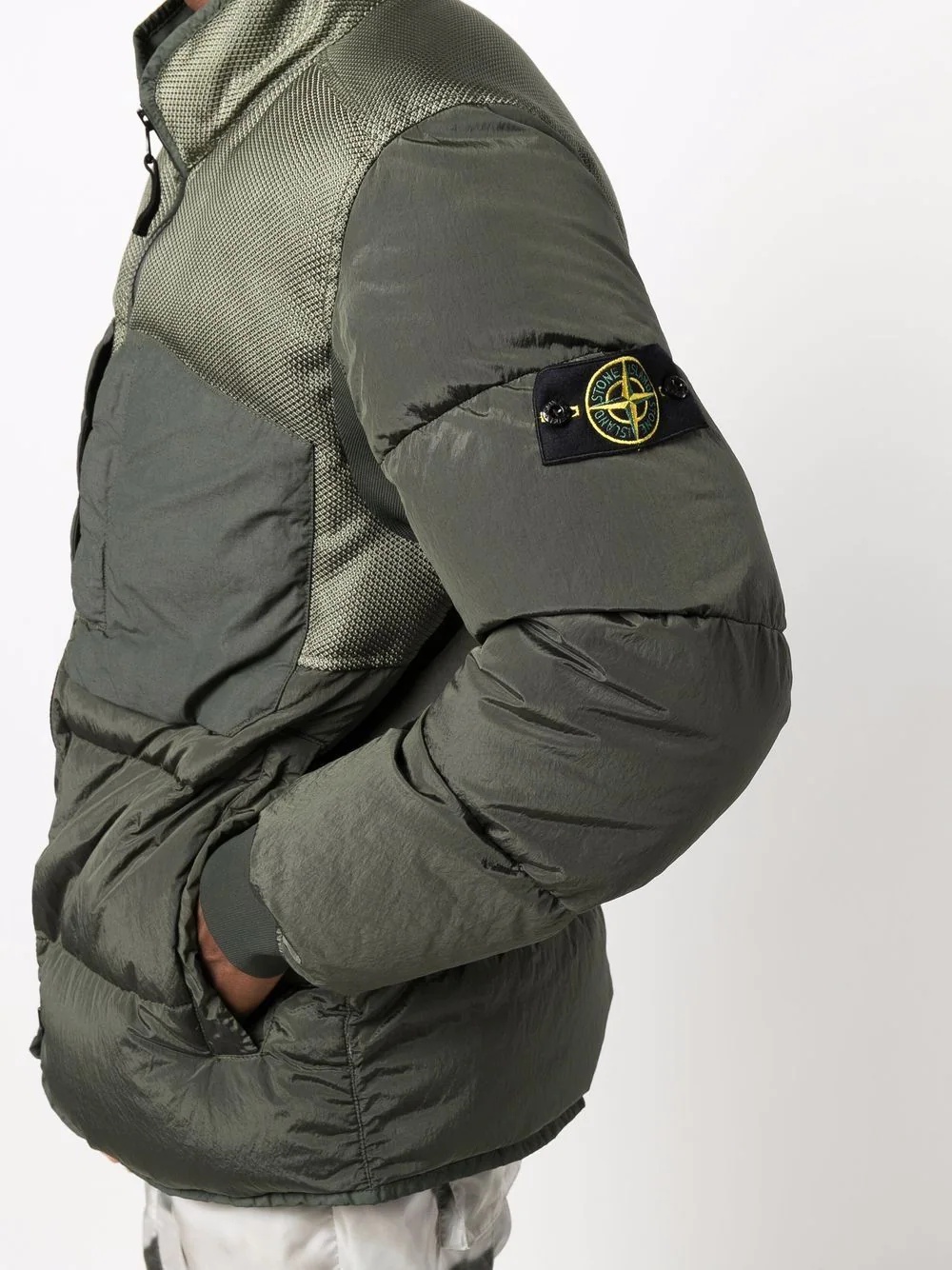 logo-patch padded jacket - 5