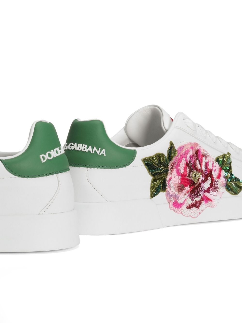 floral-appliqué sneakers - 5