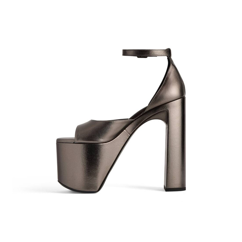 BALENCIAGA Women's Camden 160mm Sandal Metallized in Dark Grey outlook