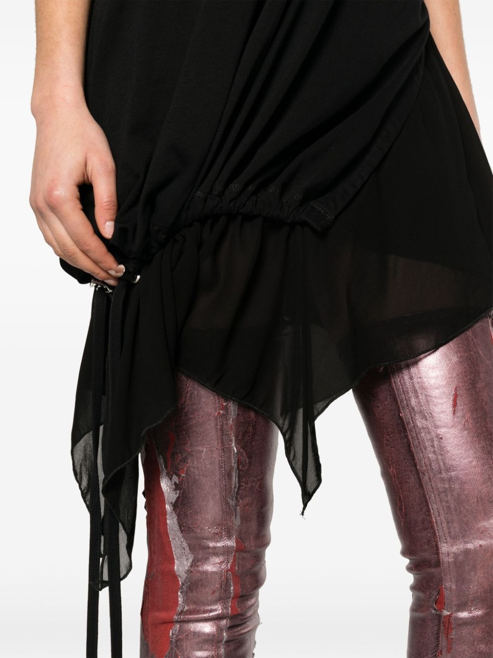 asymmetric cotton T-shirt dress - 5