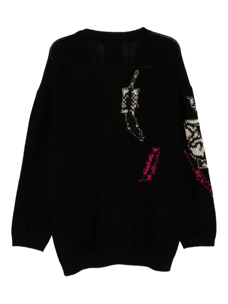 Y's graphic-embroidered reversible cardigan outlook