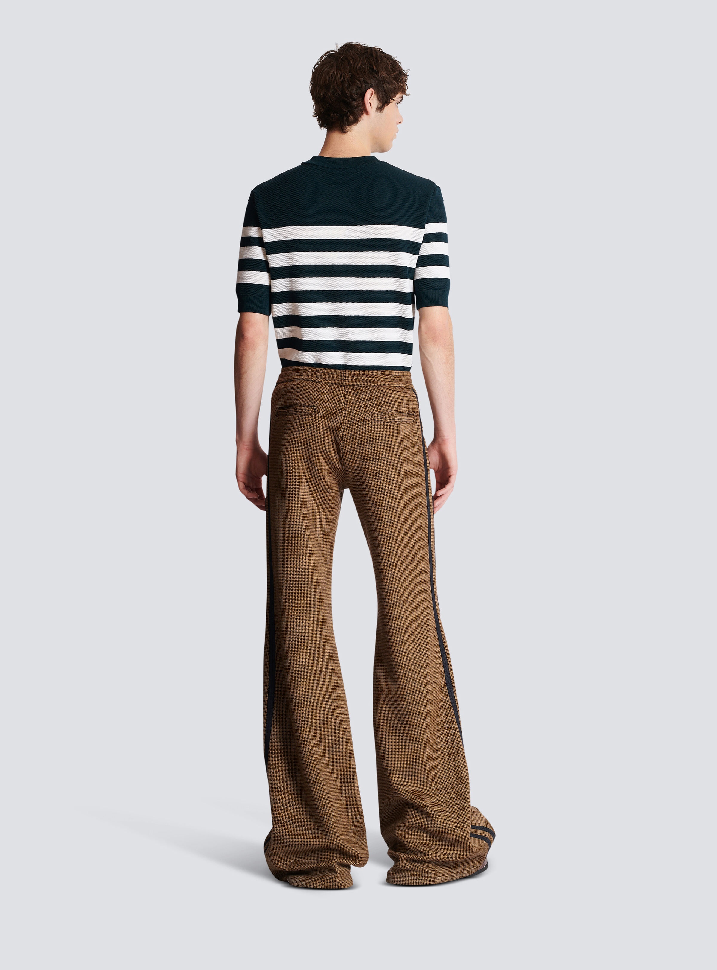 Casual houndstooth jacquard trousers - 4
