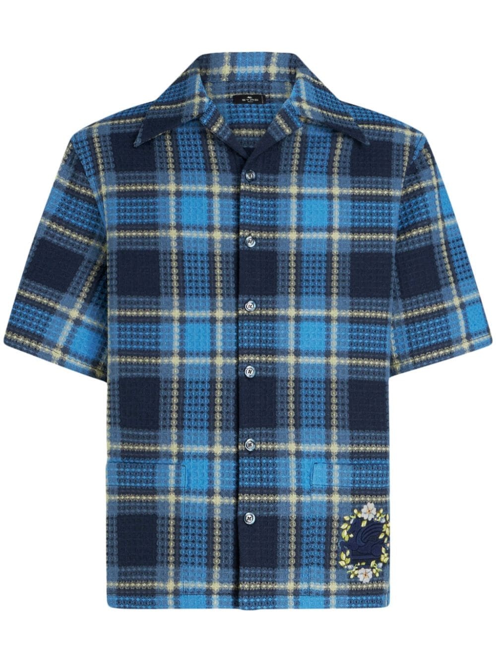 Pegaso-embroidered checked shirt - 1
