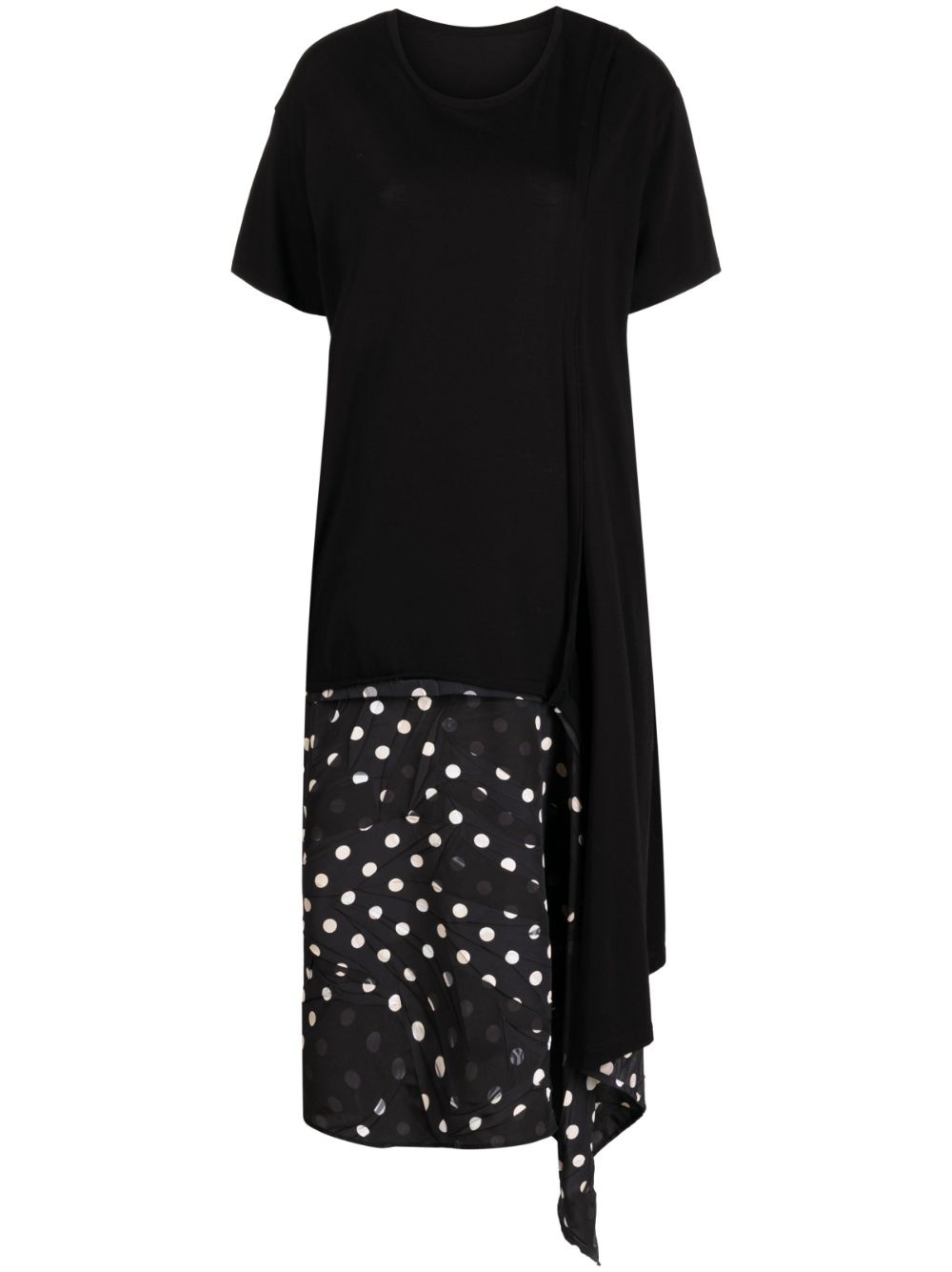 asymmetric polka-dot detailed dress - 1