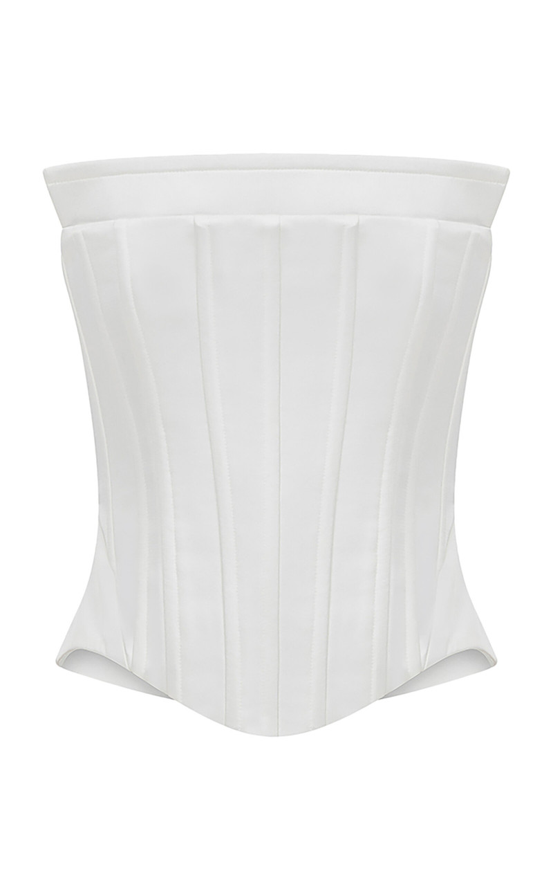 Exclusive Yuan Crepe Corset Top white 1