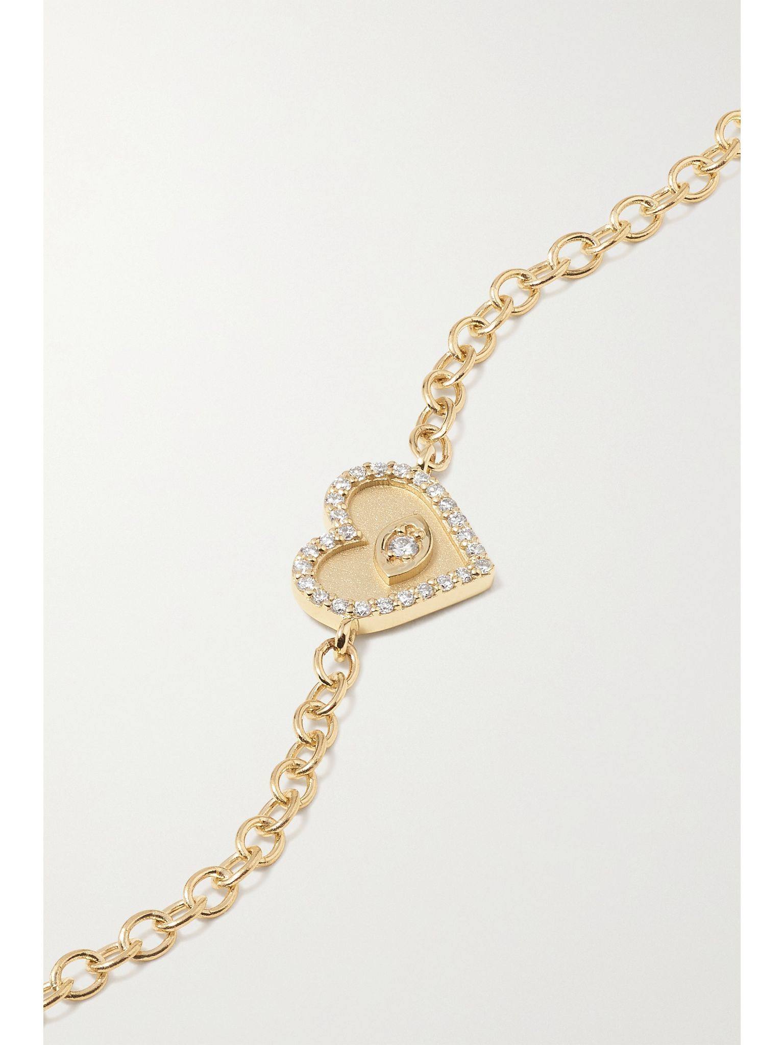 Small Evil Eye 14-karat gold diamond bracelet Gold - 4