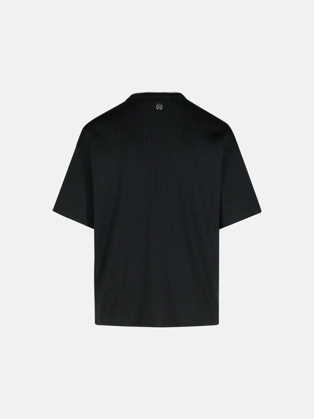 'JAZZ' BLACK VISCOSE BLEND T-SHIRT - 3