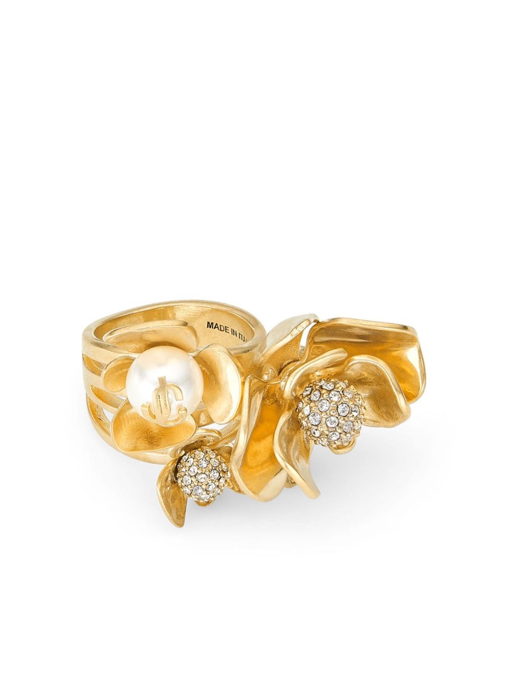 Petal crystal-embellished ring - 2