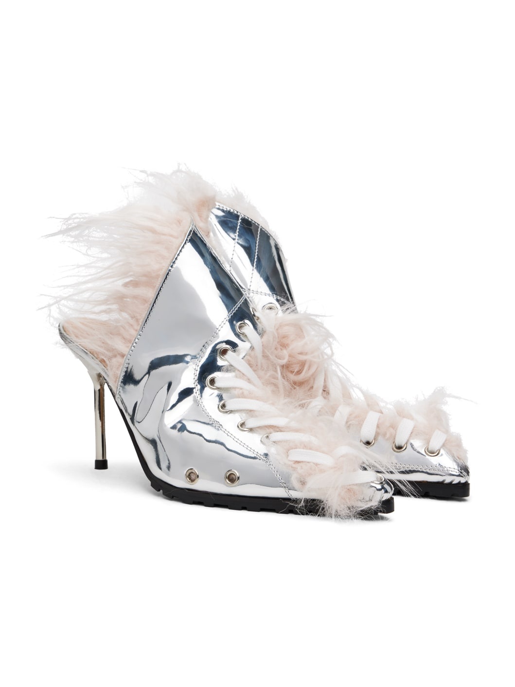 Silver Heel Mules - 4