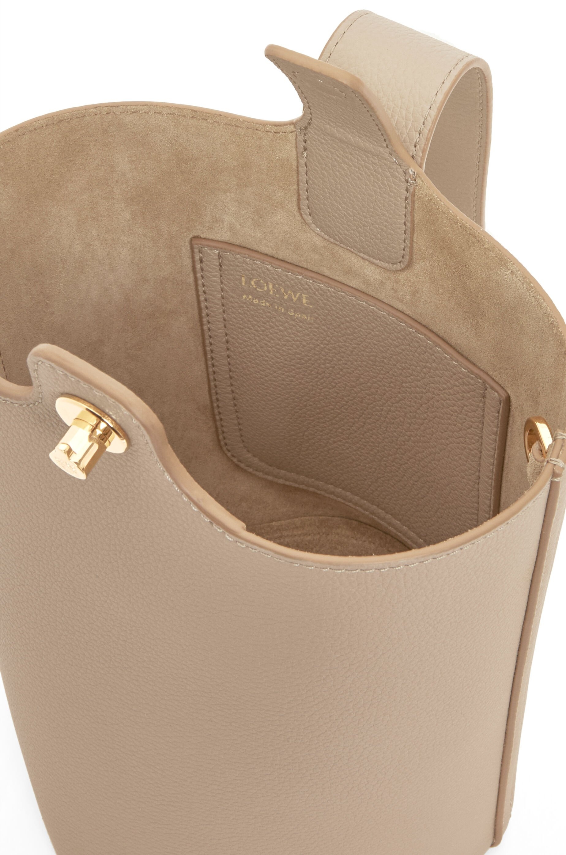 Mini Pebble Bucket bag in soft grained calfskin - 5