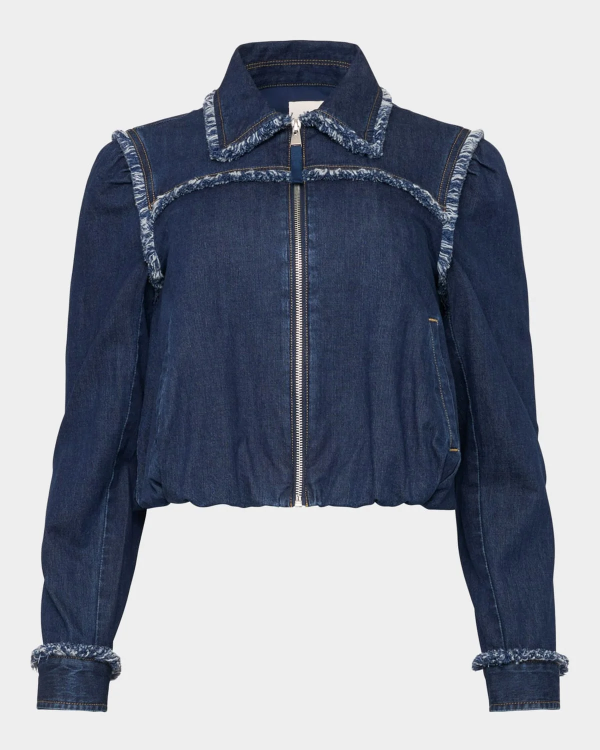 Denim Fringe-Trim Jacket - 1