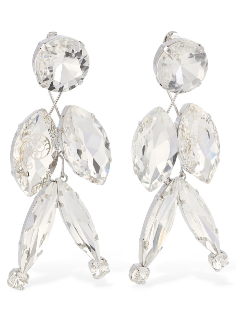 Crystal cascade clip-on earrings - 3