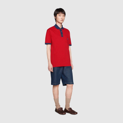 GUCCI Cotton polo with Interlocking G patch outlook