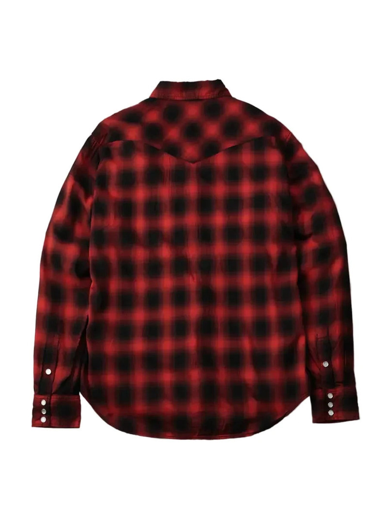 THE FLAT HEAD FN-SCW-021L 3oz Ombre Check Western Shirt Red outlook