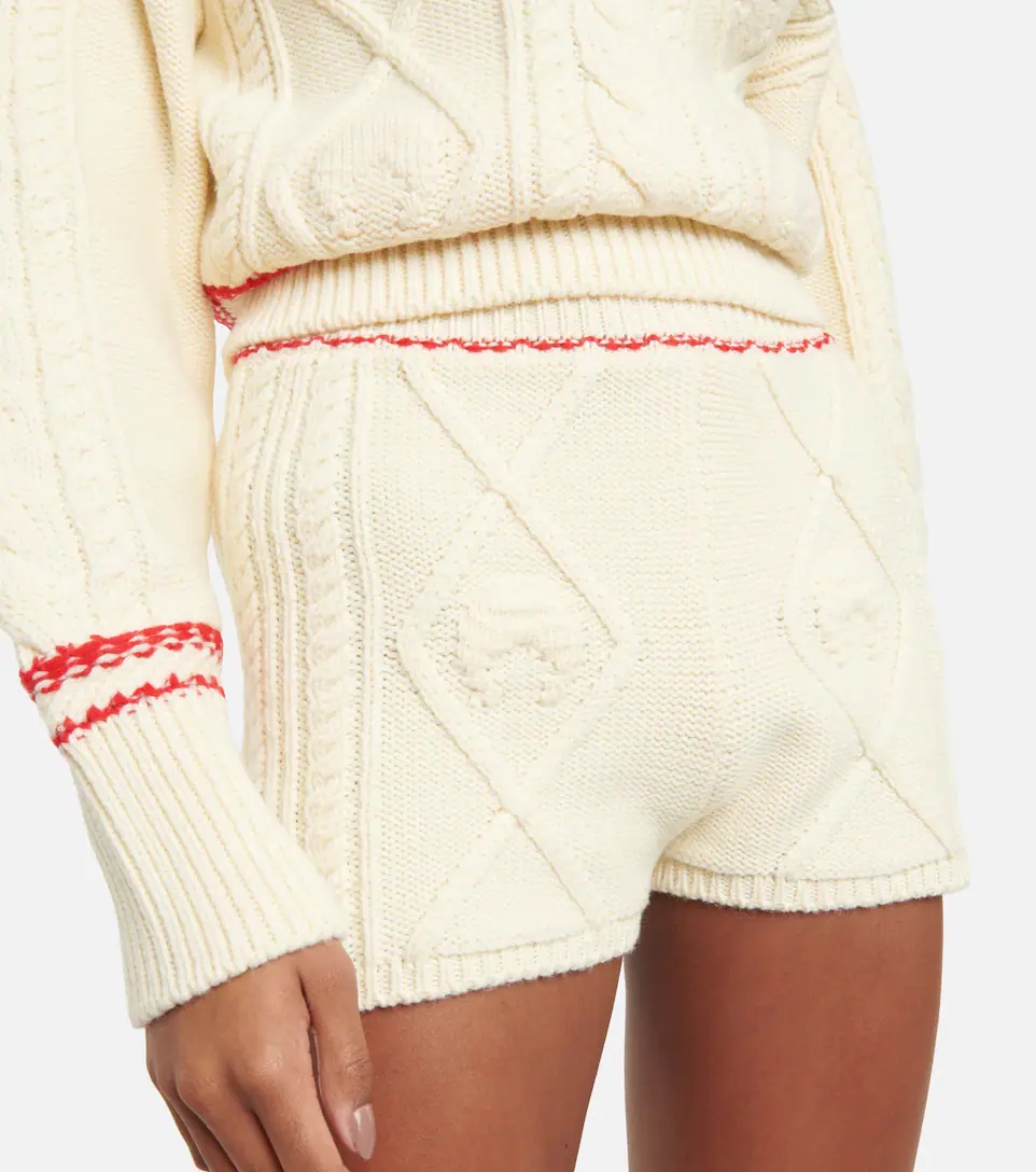 Cable-knit wool shorts - 4