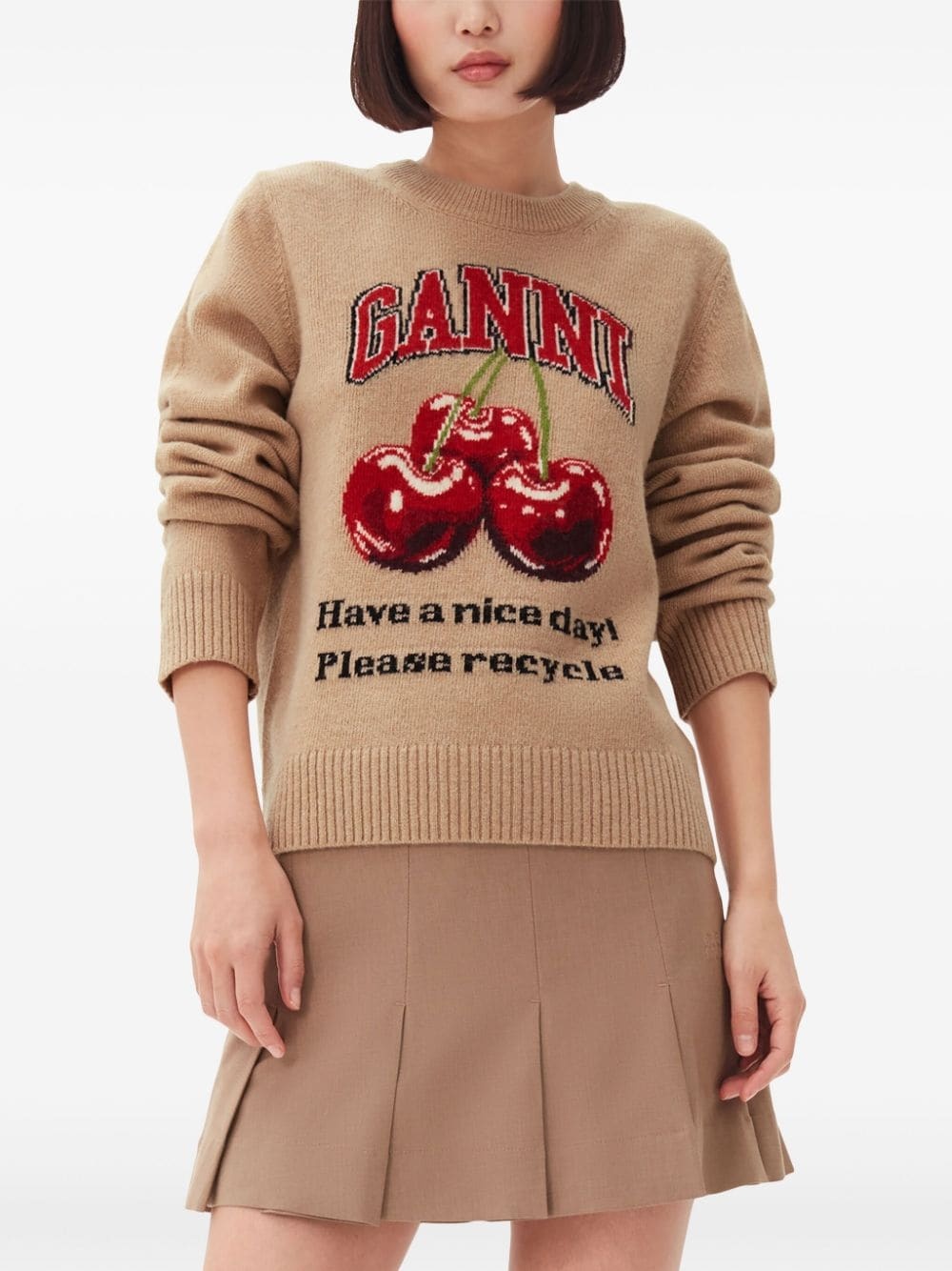 intarsia-knit cherries jumper - 4