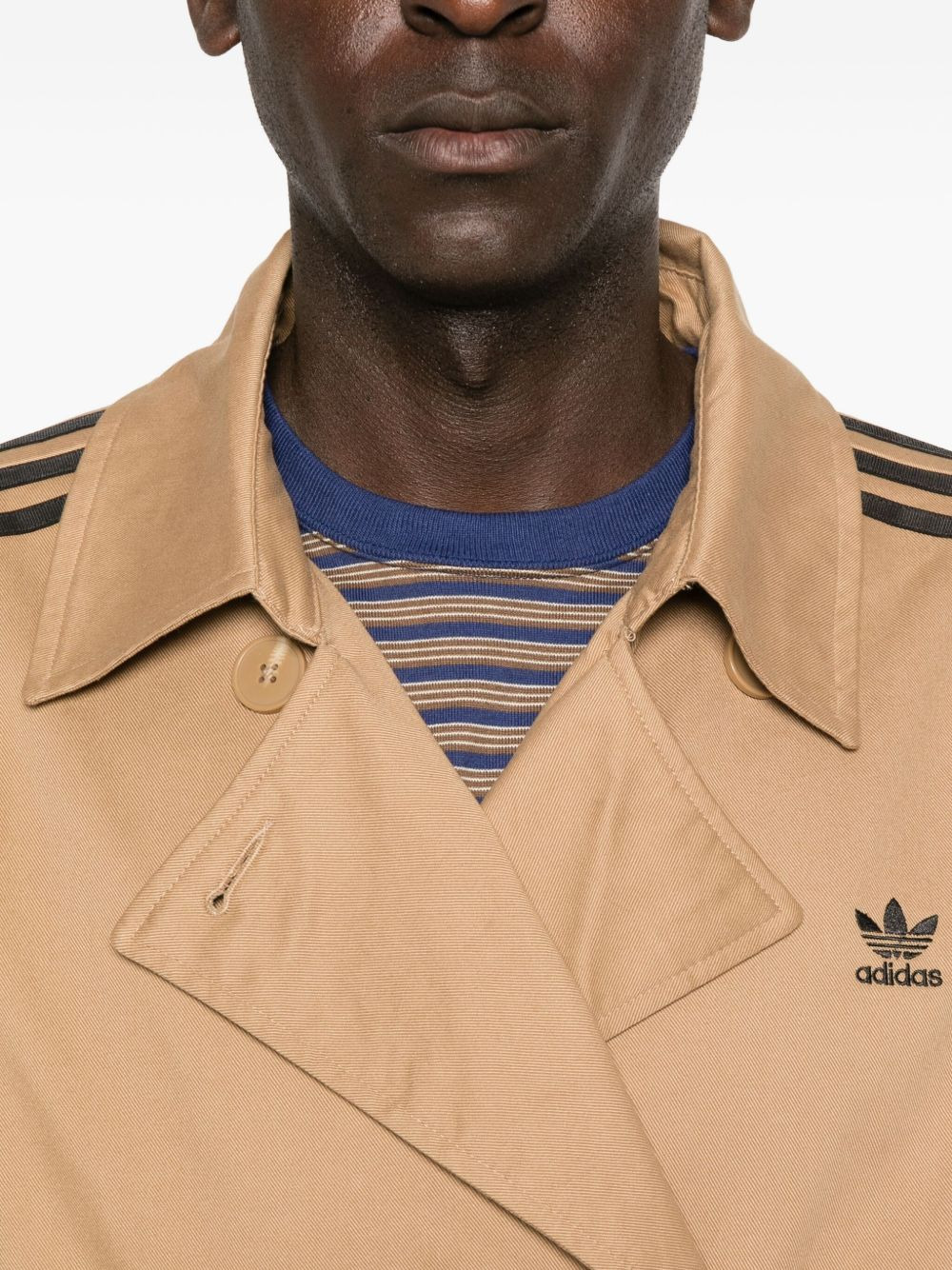 three-stripe belted trench coat - 5
