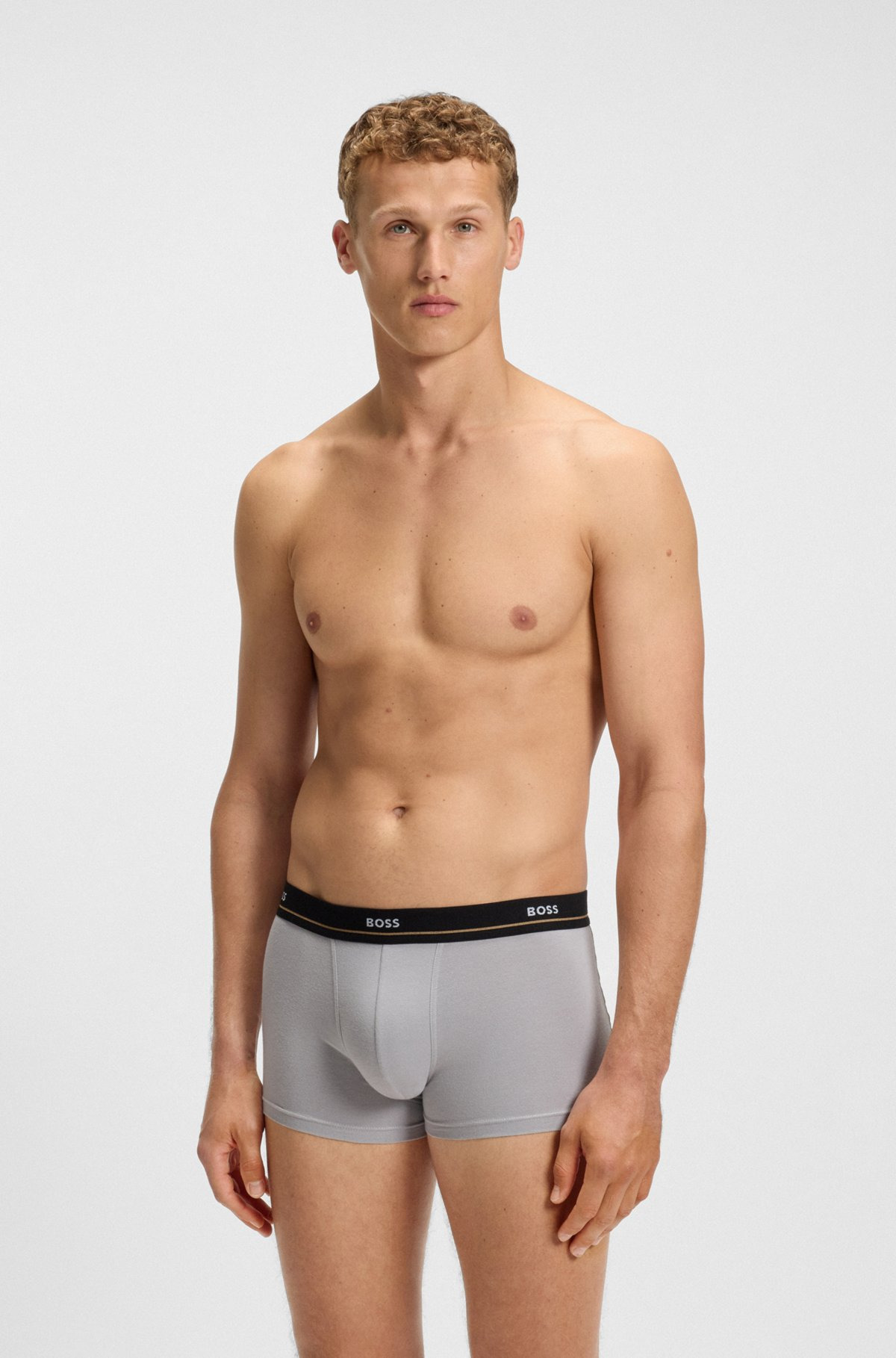 THREE-PACK OF STRETCH-COTTON TRUNKS WITH LOGO WAISTBANDS - 5