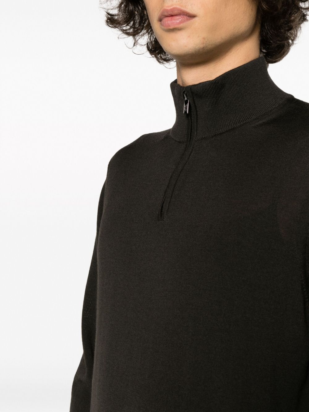 high-neck virgin wool jumper - 5
