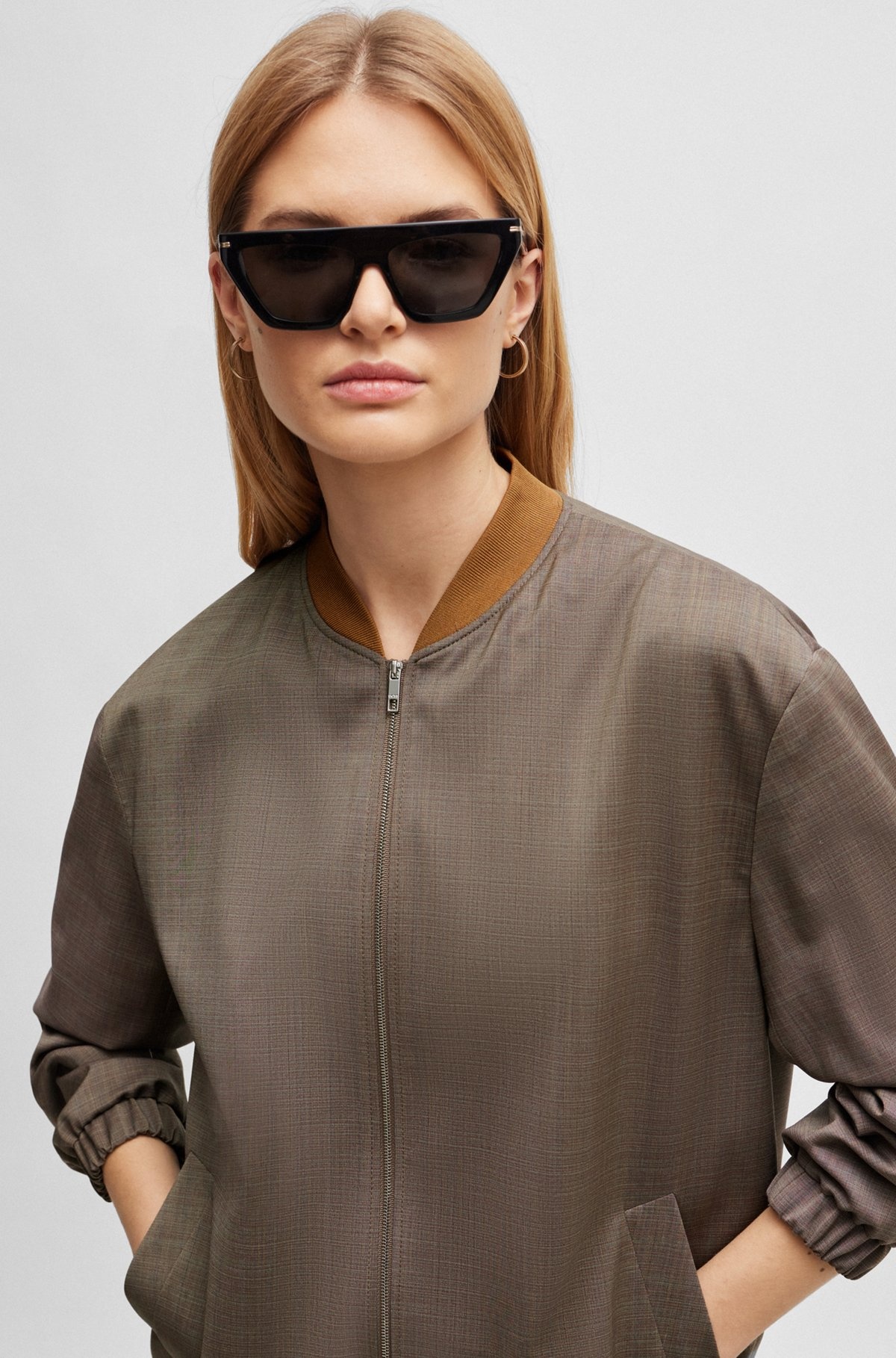 ZIP-UP JACKET IN MELANGE VIRGIN WOOL - 6