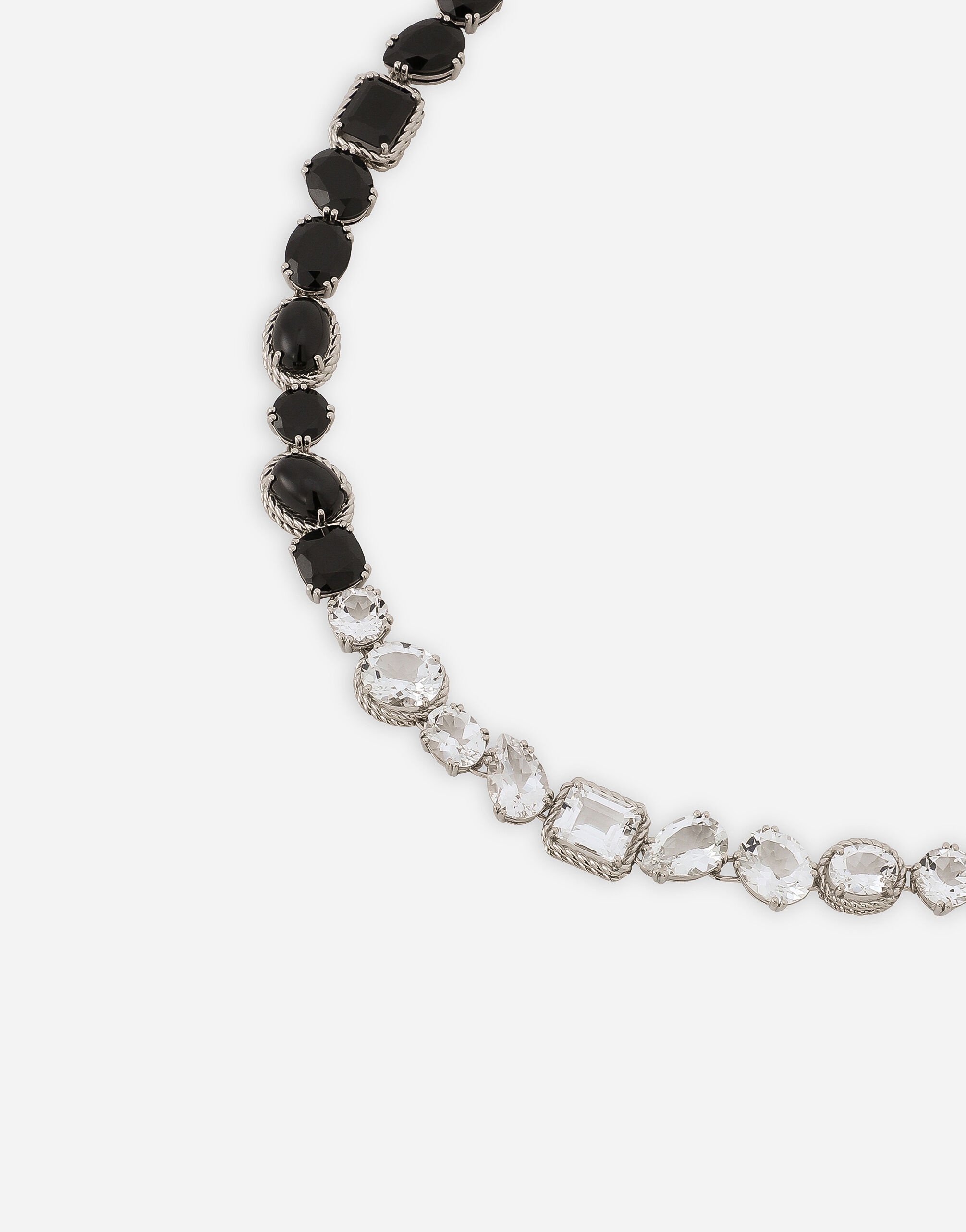 Rainbow Monochrome Necklace 18-carat white gold, spinels and topazes 3