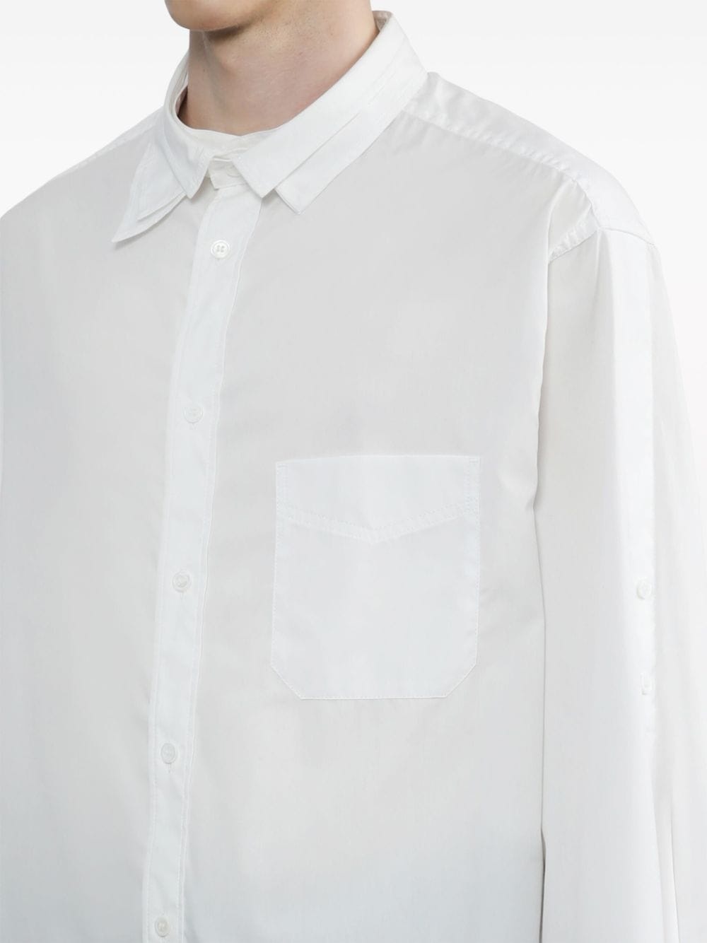 layered-collar cotton shirt - 5