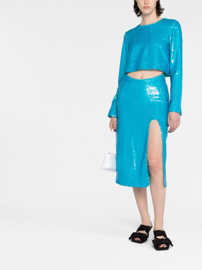 GANNI sequin-embellished midi skirt outlook