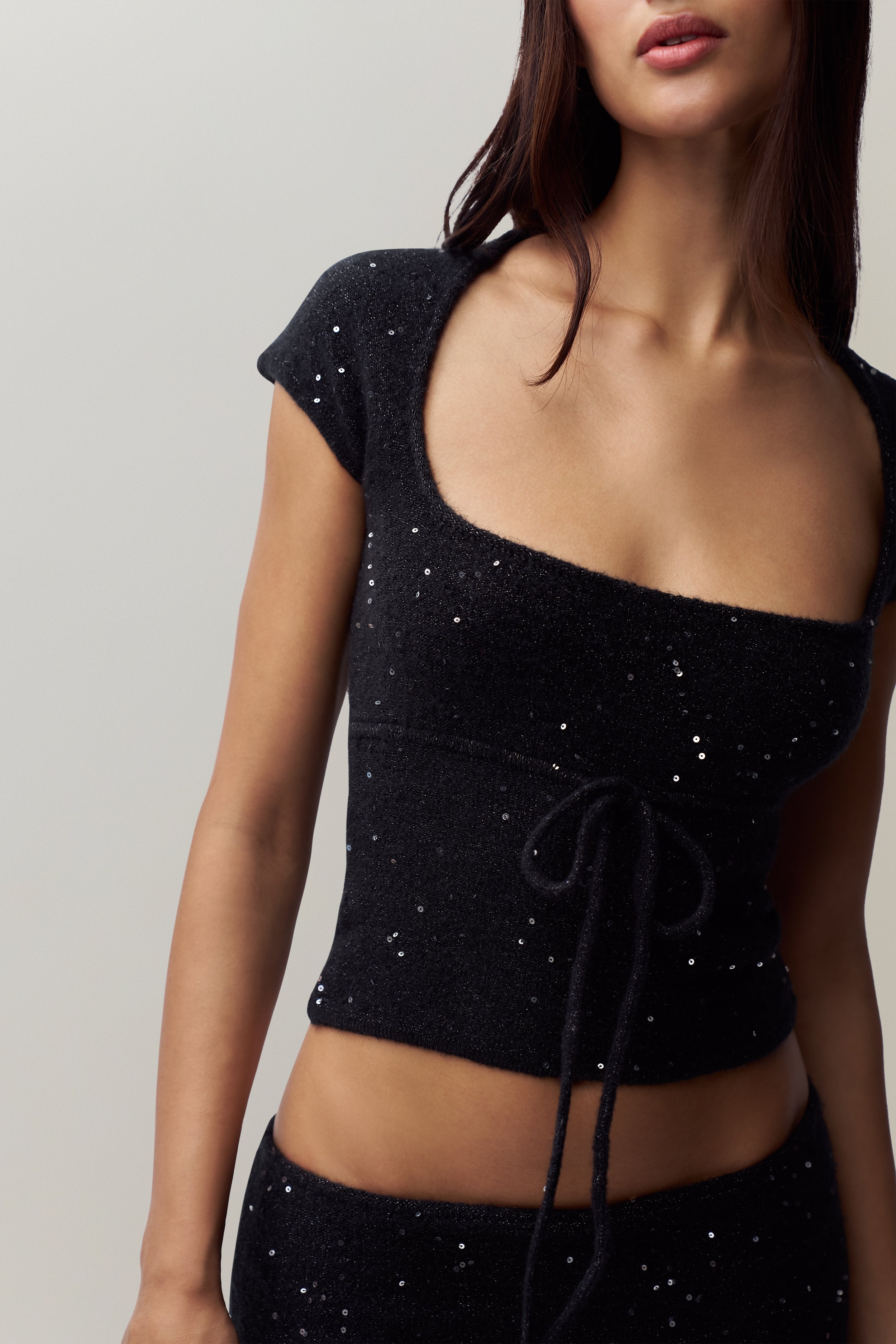 MIKI SEQUIN KNIT TOP - 4
