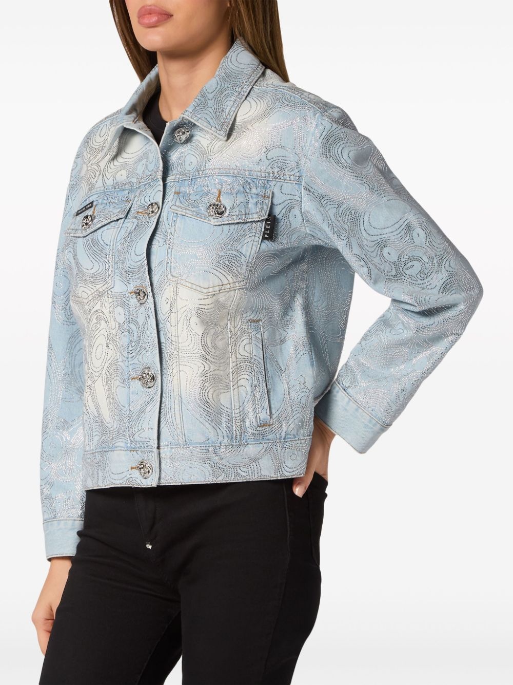 teddy bear-appliquÃ© denim jacket - 3