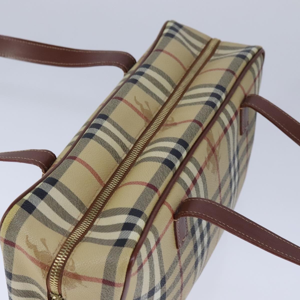 Burberry Nova Check Hand Bag Pvc Leather Beige - 3